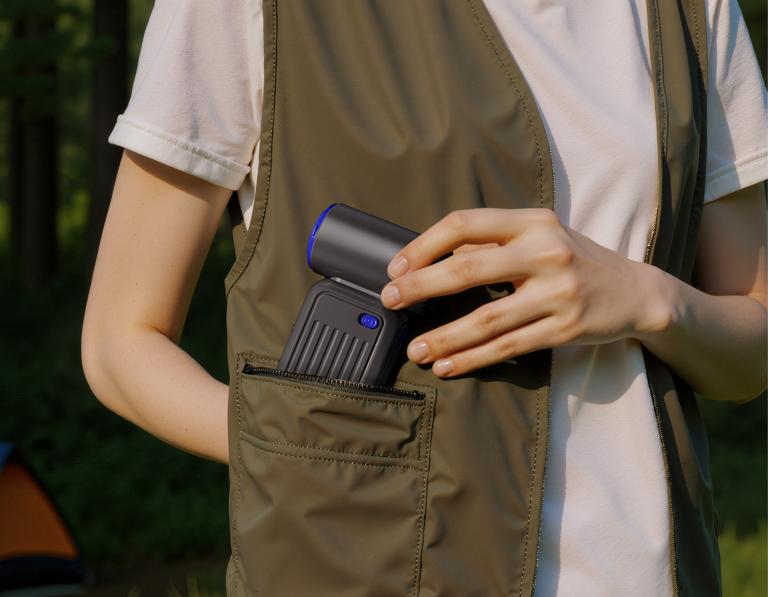 Quạt tích điện cầm tay cao cấp USB TIROSS 29.6W, 8000mAh TS3436 - Hàng chính hãng