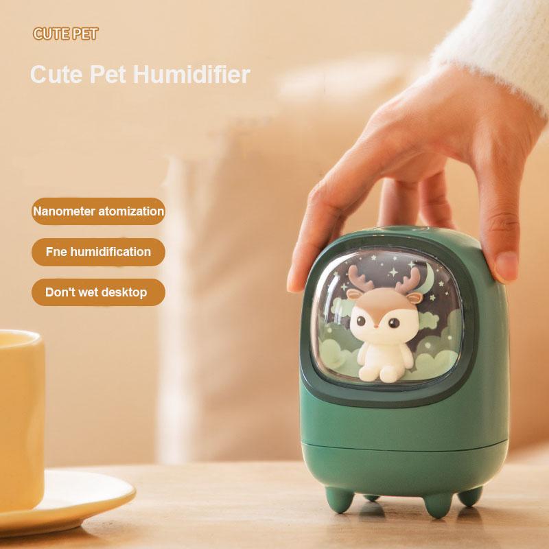 Máy Phun Sương Tạo Ẩm Không Khí USB Không Dây Siêu Âm Tinh Máy Khuếch Tán Tinh Dầu Hình Thú Dễ Thương Humidificador Với Bầu Không Khí Đèn Nhà