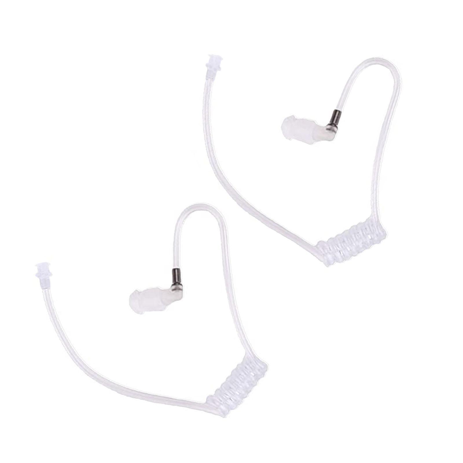 2 Pieces Acoustic Coil Tubes,Lightweight Removable Clear and White Replacement Tube for Two Way Radio Air Duct Headphones