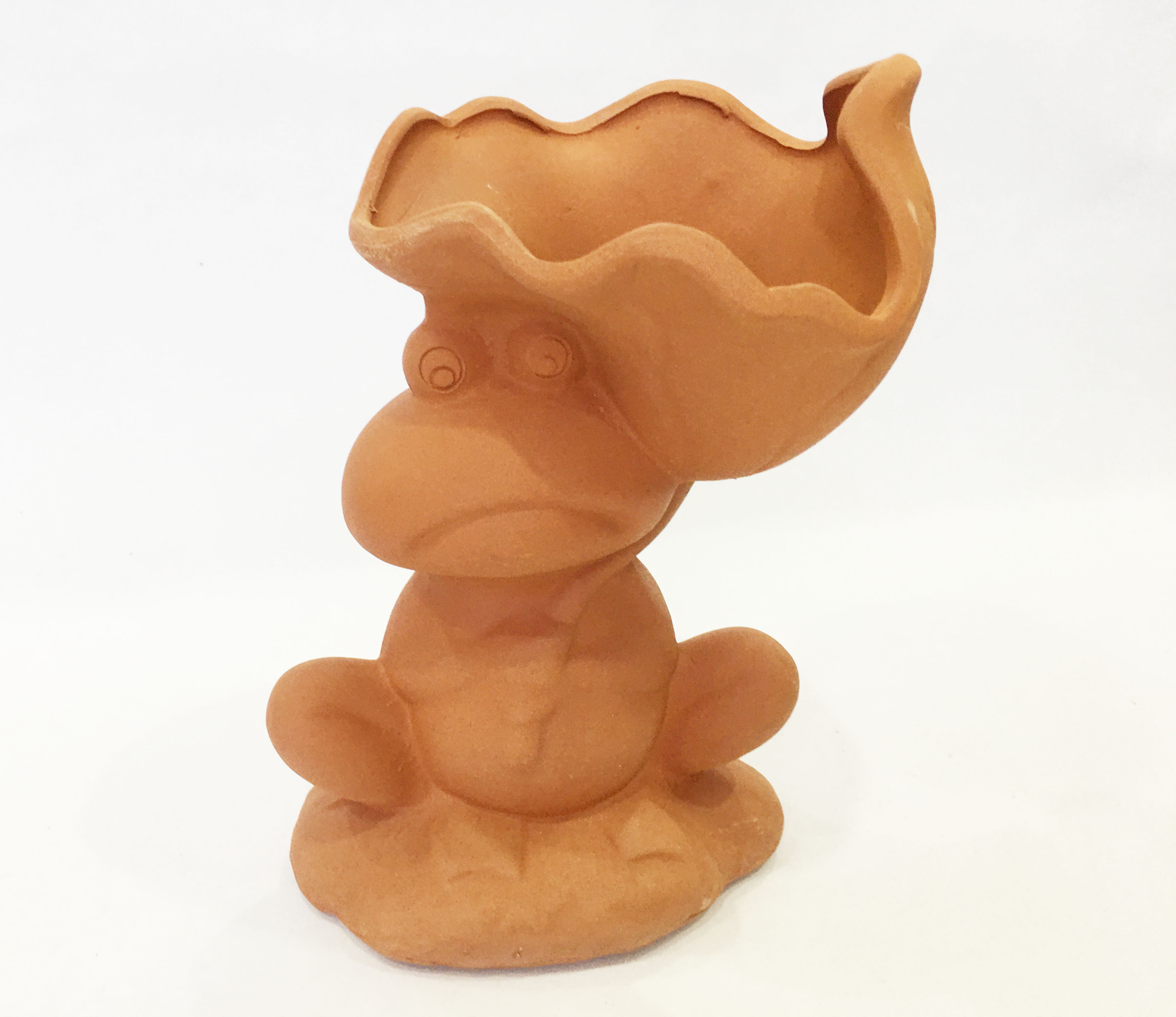 Chậu đất nung Ếch lá sen, có lỗ, xinh xắn, vintage làm chậu trồng bonsai, cây cảnh, sen đá
