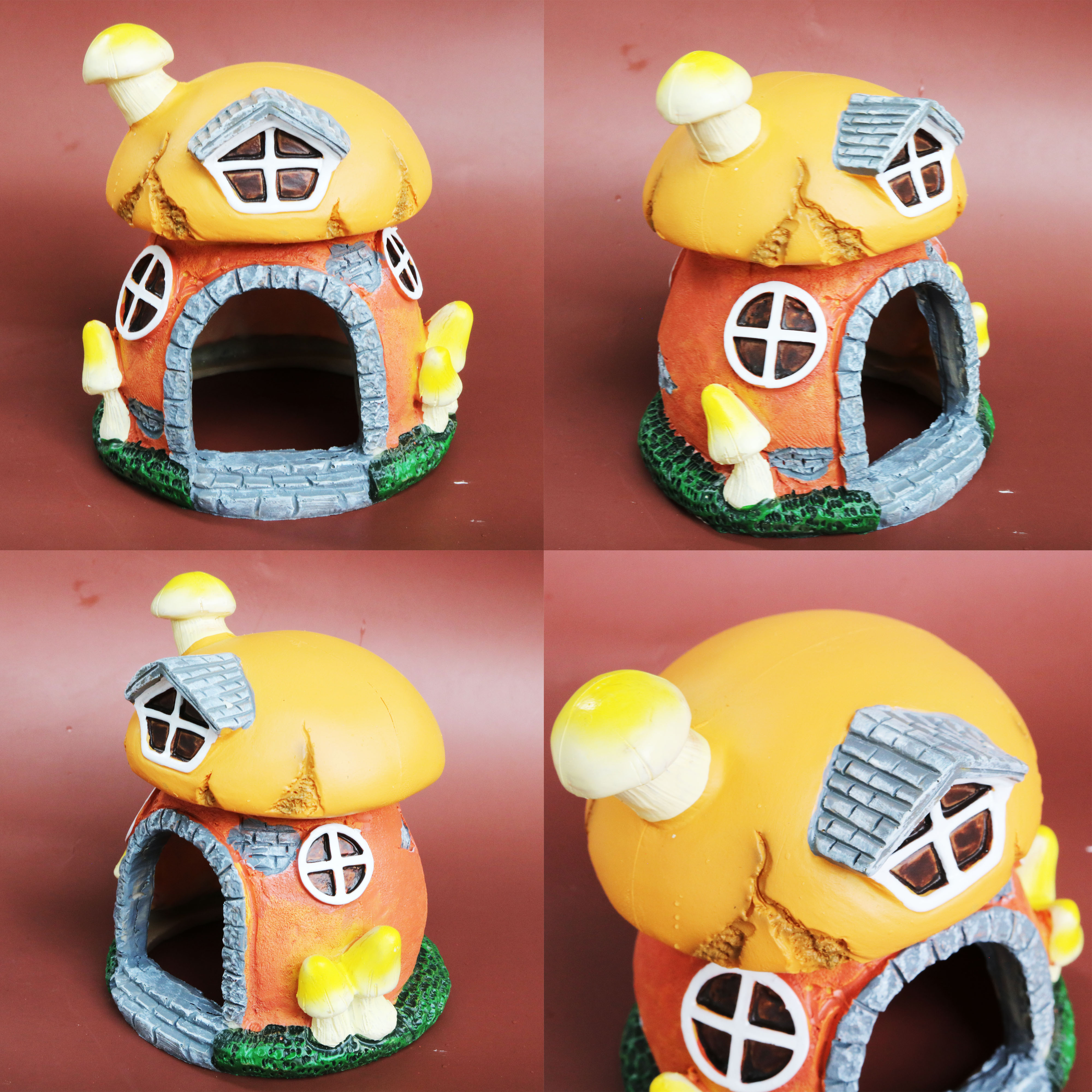 Mô hình Nhà Nấm Có cửa sổ trang trí tiểu cảnh - thủy sinh - terrarium