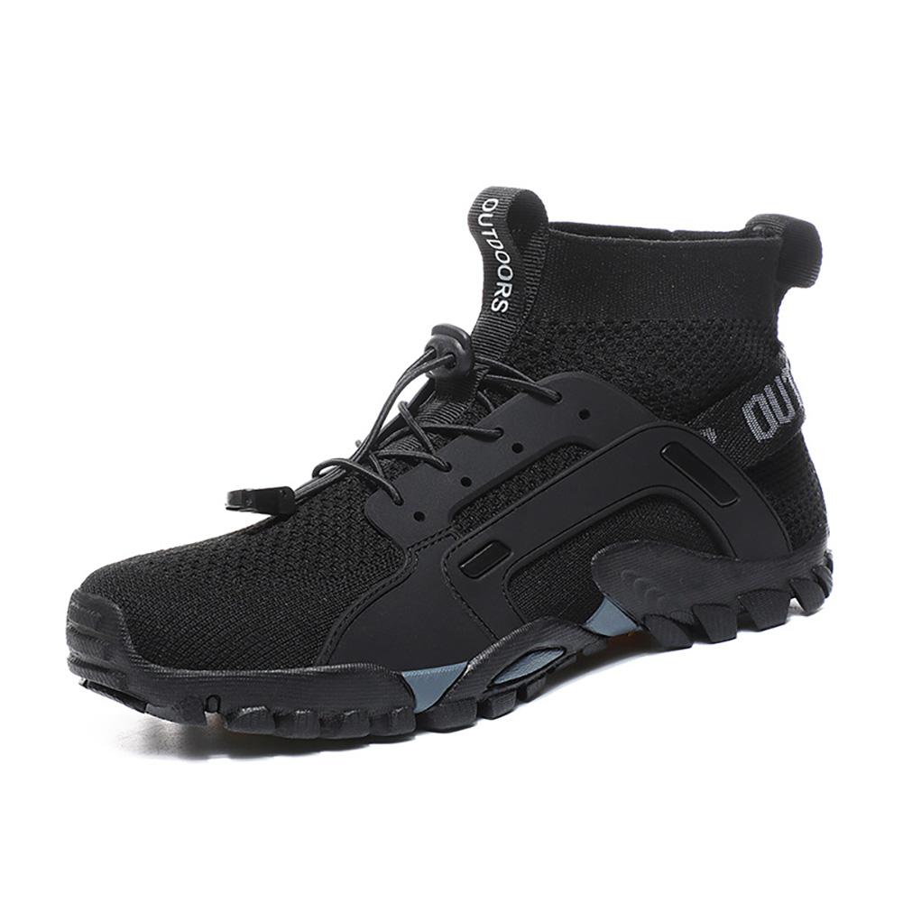 Giày leo núi leo núi chống trượt giày an toàn chống trượt dây đeo dễ dàng dễ dàng. Color: Black Shoe Size: 44