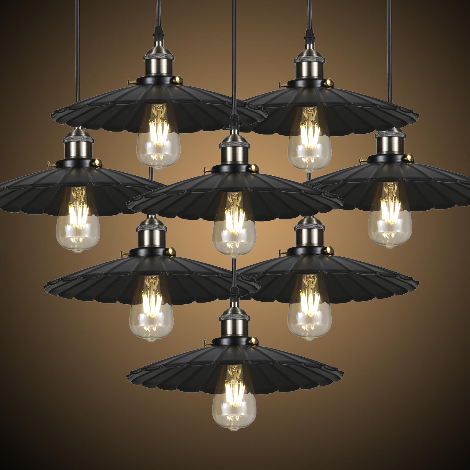 Tomshine AC110V Retro Pendant Light Fixtures E26 Base Socket Vintage Chandelier Hanging Lamp Ceiling Lighting for Restaurant Home Kitchen Dining Room Bar Cafe Shop