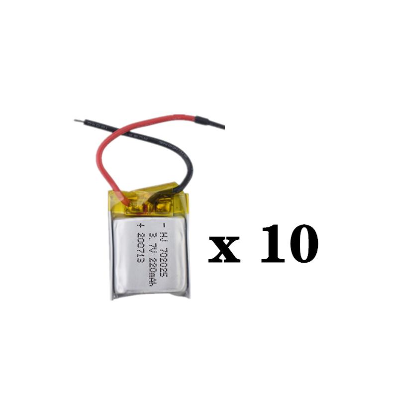 702025 3.7V 220mAh Pin Lipo Cho MP3 MP4 LED DVD Đồ chơi Máy mát xa Tai nghe Bluetooth Loa Chuột Pin sạc 3.7V Màu sắc: 10 cái