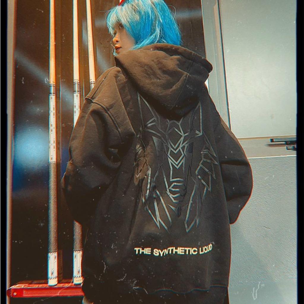Áo khoác nữ thun nỉ in hình trước sau cá tính năng động form rộng thoải mái,ÁO KHOÁC NỈ HOODIE FORM RỘNG <62kg, HÌNH IN SẮC NÉT, NỔI BẬT TRƯỚC & SAU THÂN ÁO