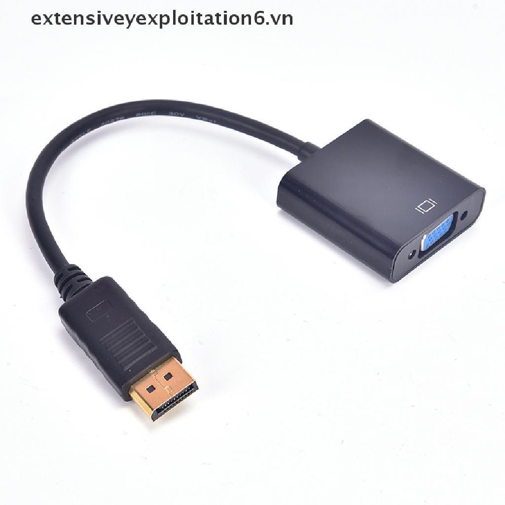 Dây cáp chuyển đổi giắc cắm DisplayPort DP sang ổ cắm VGA màu đen
