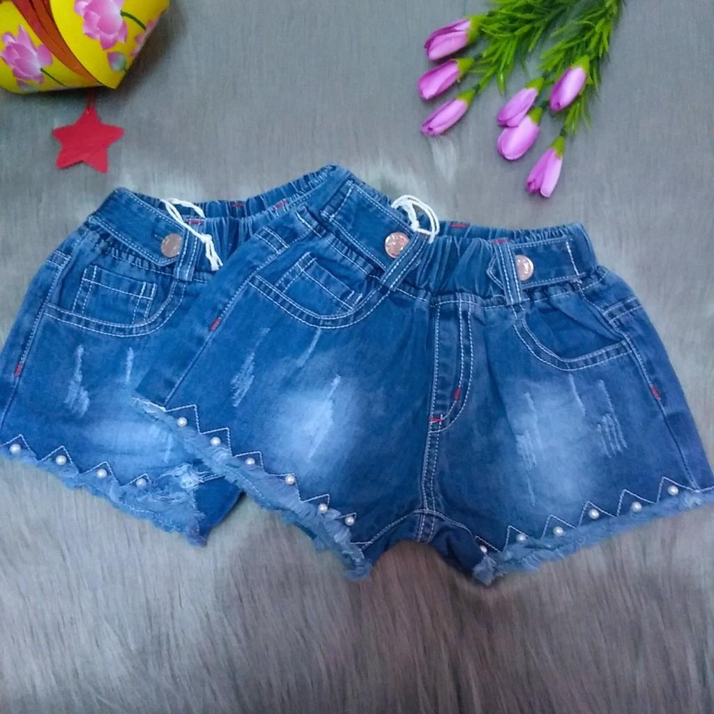 Quần Short Jean Bé Gái Đính Ngọc siêu sang