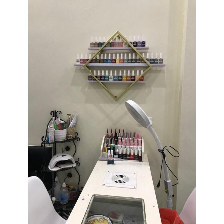 Combo kệ nail khung VUÔNG TRANG TRÍ kết hợp 3 KỆ RỜI ĐỂ SƠN