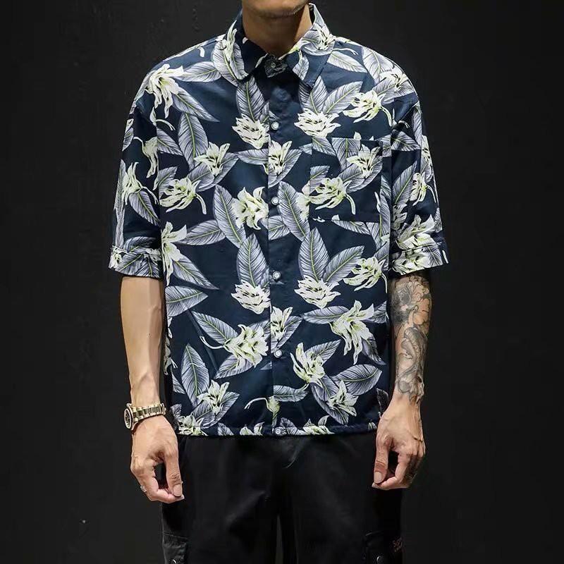 Áo sơ mi tay ngắn in hình hoa thời trang cá tính dành cho nam
