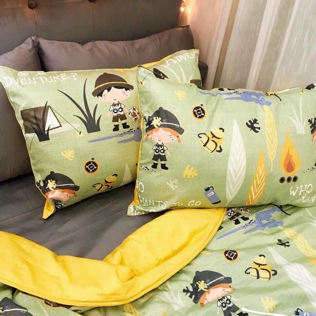 CHĂN RA GỐI SATIN HÀN QUỐC HOẠ TIẾT