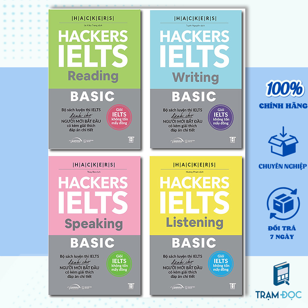 Trạm Đọc | Combo 4 Cuốn: Bộ Hackers IELTS Basic