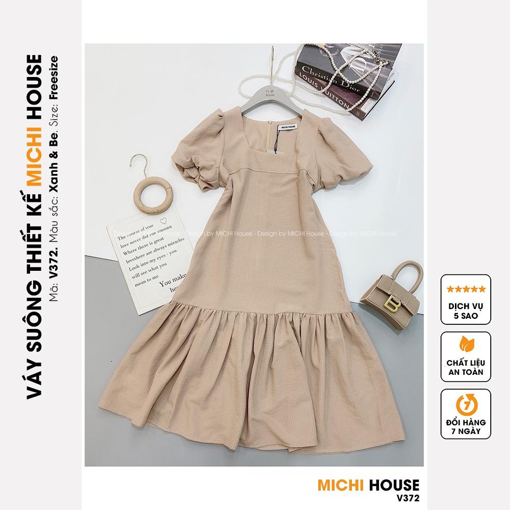 Đầm Suông Đuôi Cá Cổ Vuông MICHI House V372 Váy Chất Xốp Mát Dáng Xuông Dễ Mặc Xinh