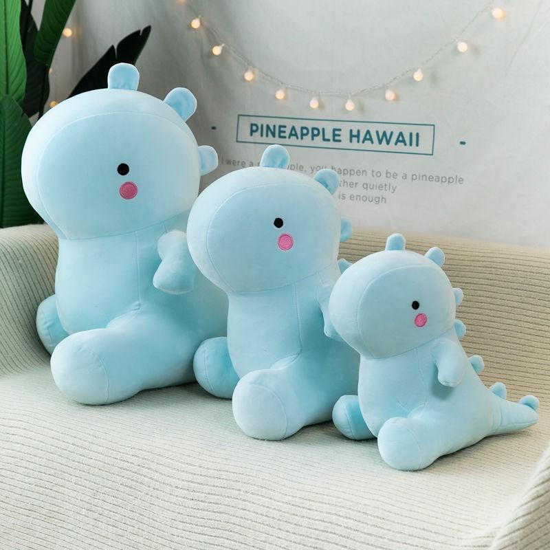 Gấu bông khủng long má hồng – Quà tặng thú nhồi bông siêu dễ thương – Gối ôm cho bé – Size 32 cm - Màu xanh và hồng