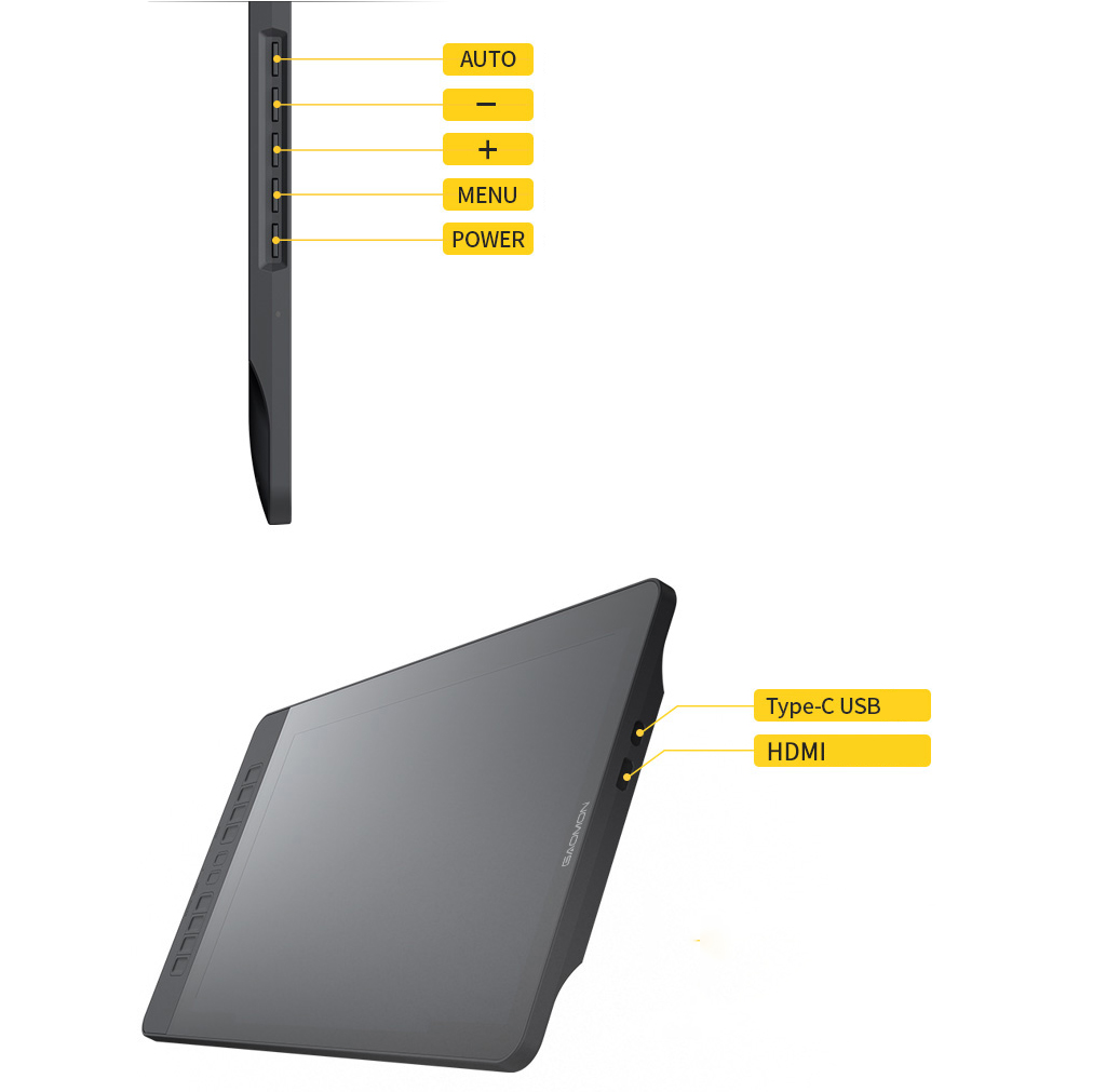 Bảng vẽ  điện tử có màn hình GAOMON GM 156 HD phiên bản 2020 - Công nghệ mới bút không sạc - Tấm nền IPS - Độ phân giải FullHD - Hàng nhập khẩu