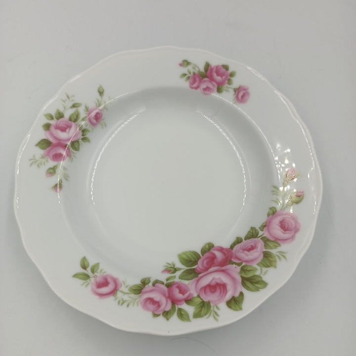Đĩa Sứ Hoa Hồng Chùm Đỏ Kích Thước 20.5 CM Hàng Nhập Khẩu Cao Cấp