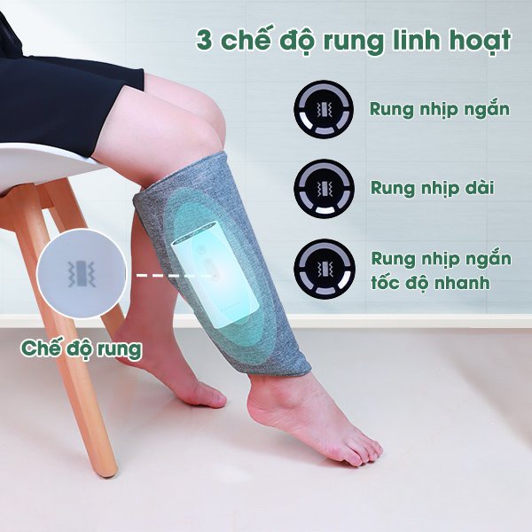 Máy massage bắp chân,đai massage chân chạy bằng pin ,giúp giảm đau, căng cứng cơ chân