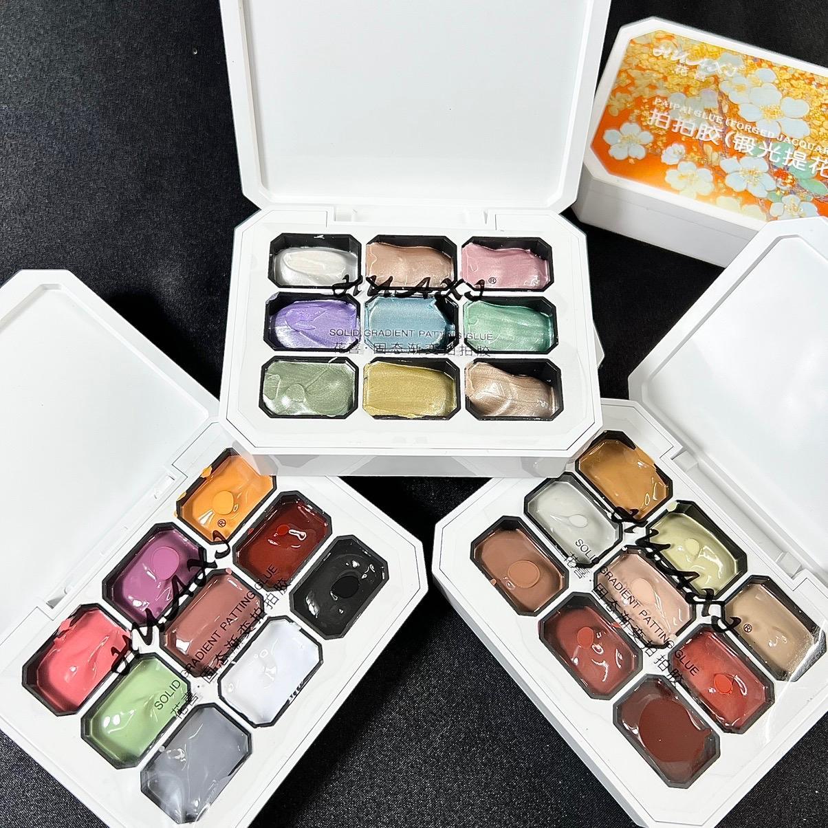 Set Gel Dặm HUAXI 9 Màu Omber Tự Nhiên Trẻ Trung Chất Siêu Mịn Mướt Không Cần Pha Bột Làm Nail Trang Trí Móng Tiện Lợi