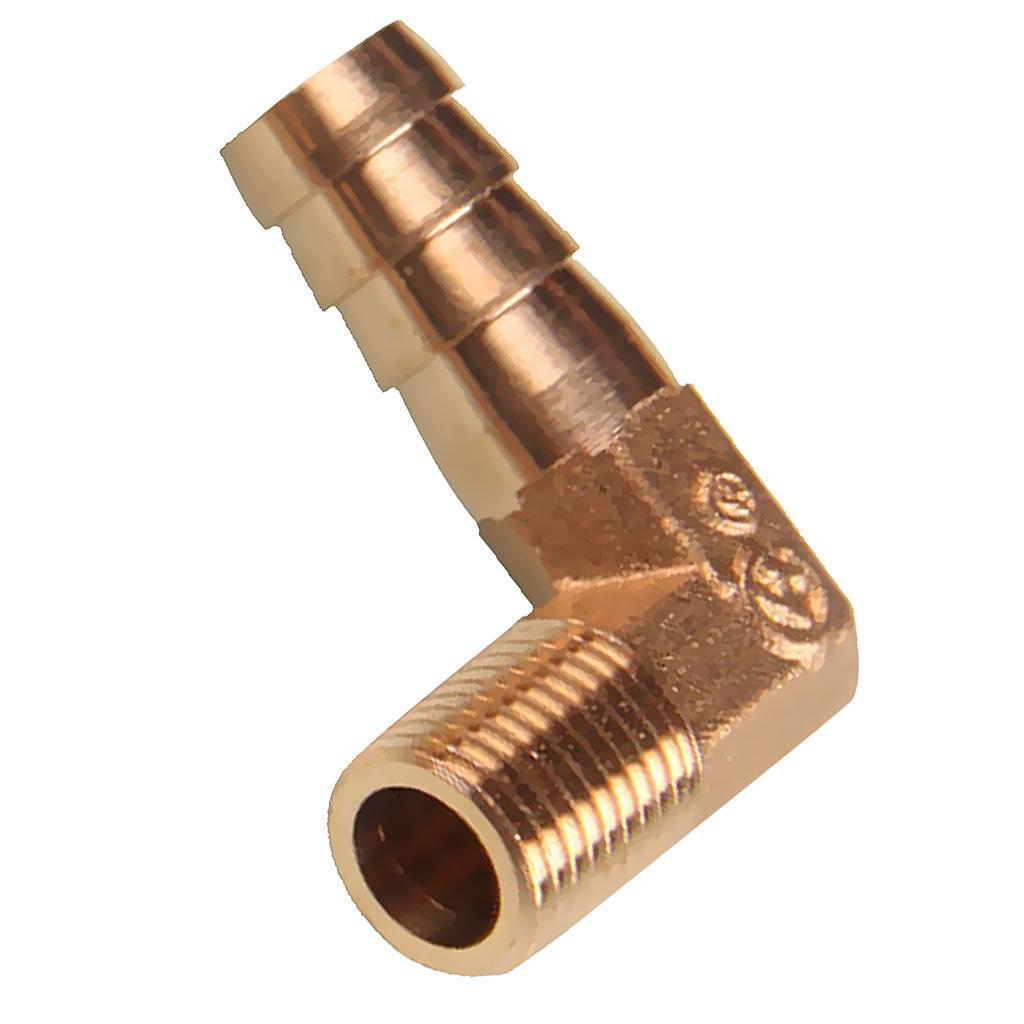 4 pieces 1/4 BSP To 12mm Brass 90 Degree Male Elbow Barb Hose Tail Pipe Gas Fittings