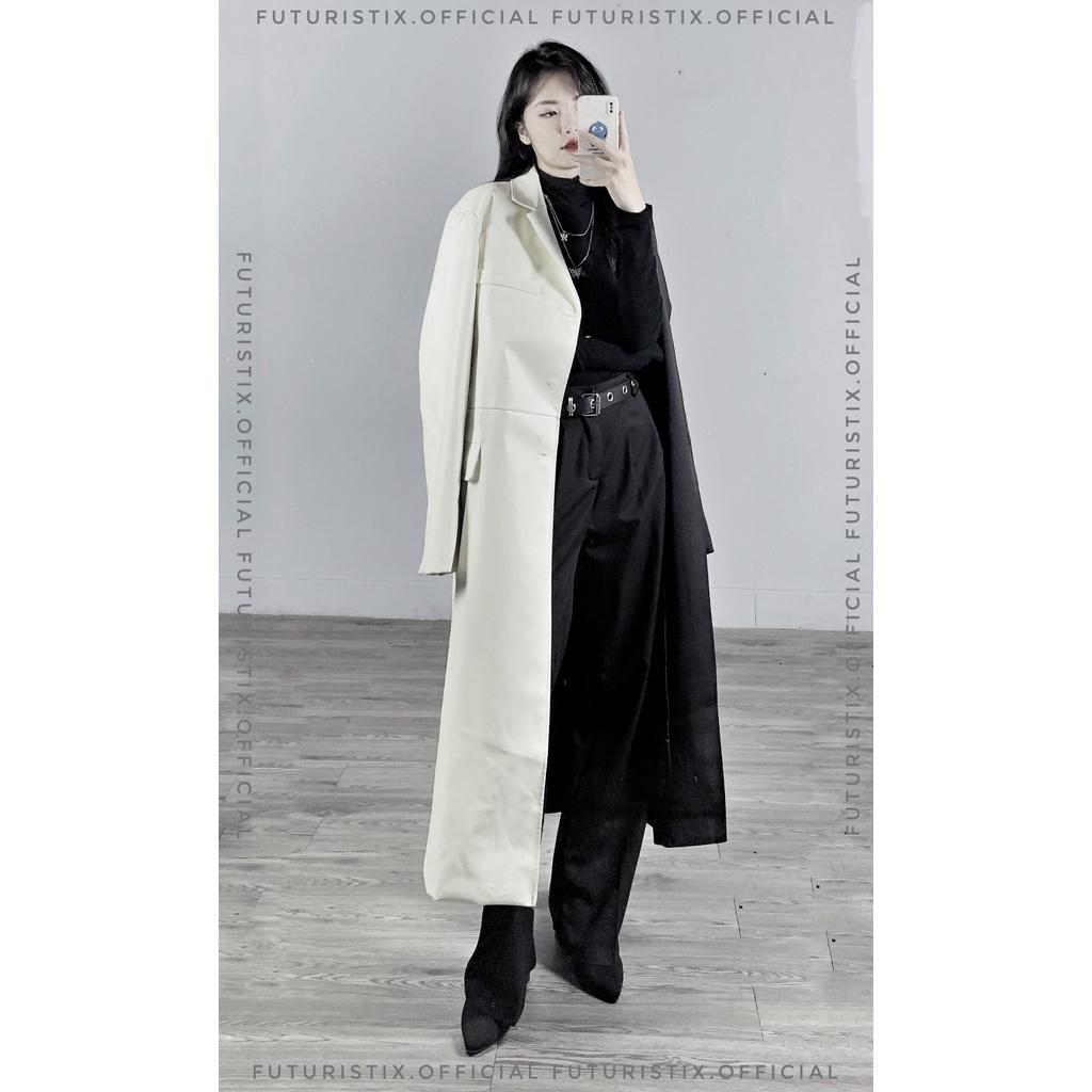 Áo Khoác Mangto Phối Da B&amp;W Cực Chất FuturistiX AK184