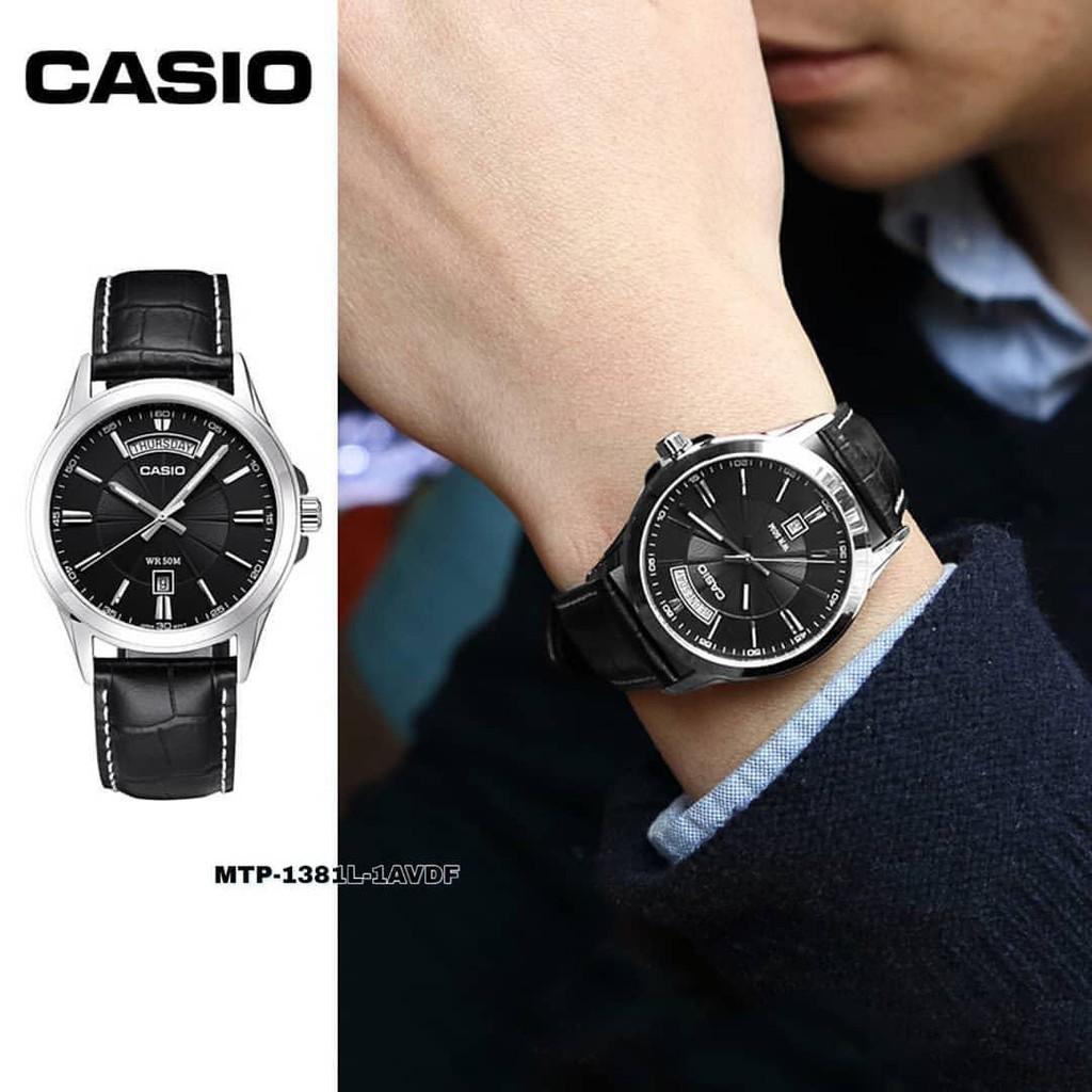 Đồng Hồ Nam Dây Da Casio Standard MTP-1381L-1A Chính Hãng - MTP-1381L-1AVDF