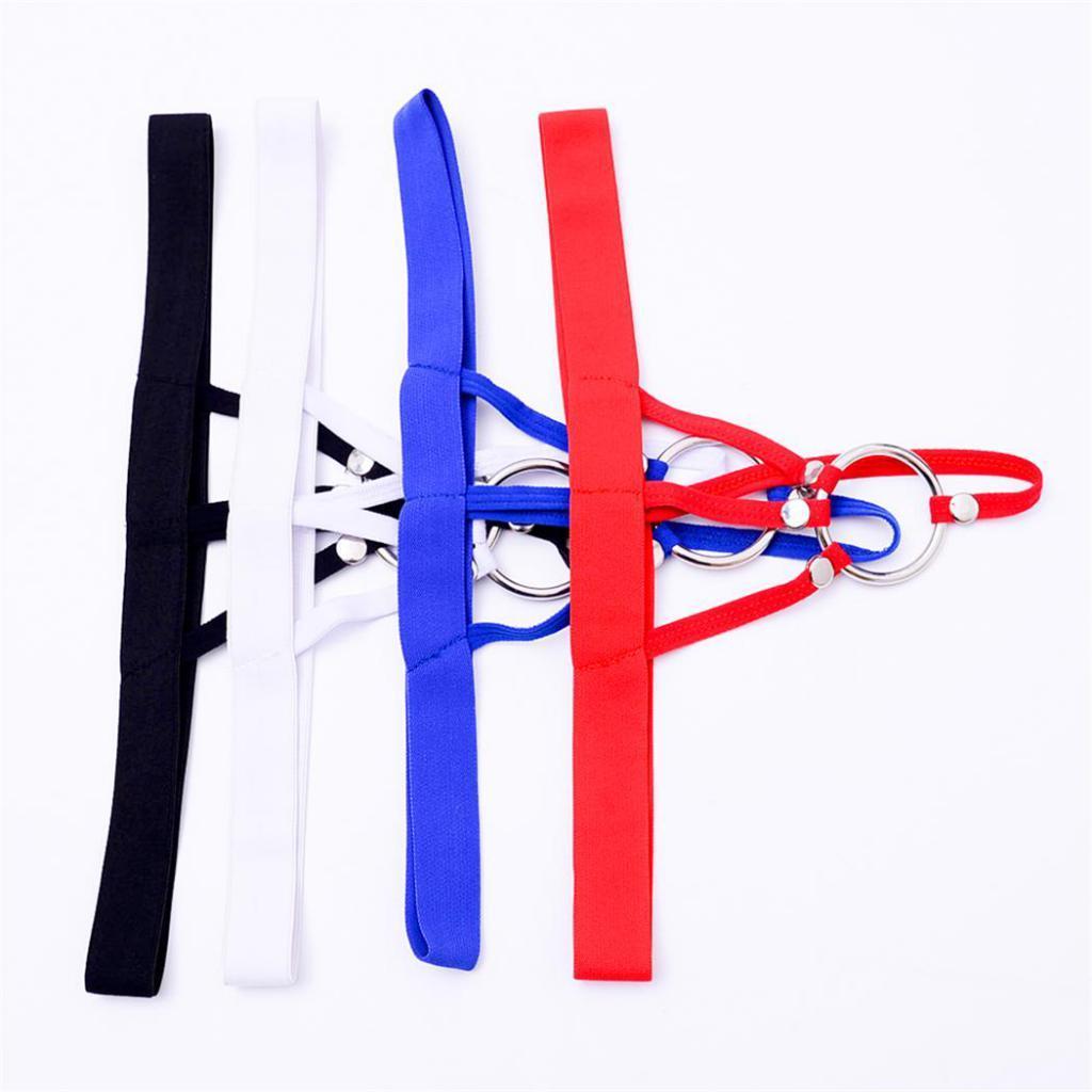 2-3pack Sexy Men's G String Thongs Underwear with Mental O Ring White