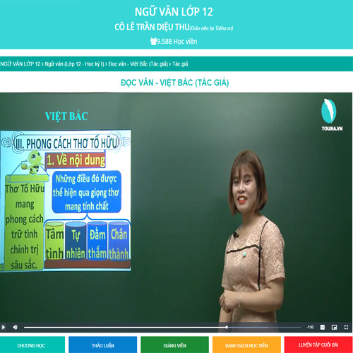 Khóa học NGỮ VĂN LỚP 12 cô Diệu Thu - 09 tháng