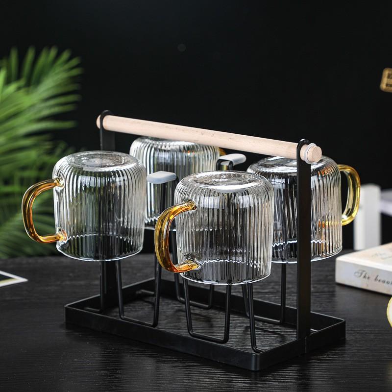 THỦY TINH BOROSILICATE SIÊU NHẸ - CHỊU NHIỆT - CƯỜNG LỰC | Bình cốc thuỷ tinh phong cách NORDIC kẻ sọc