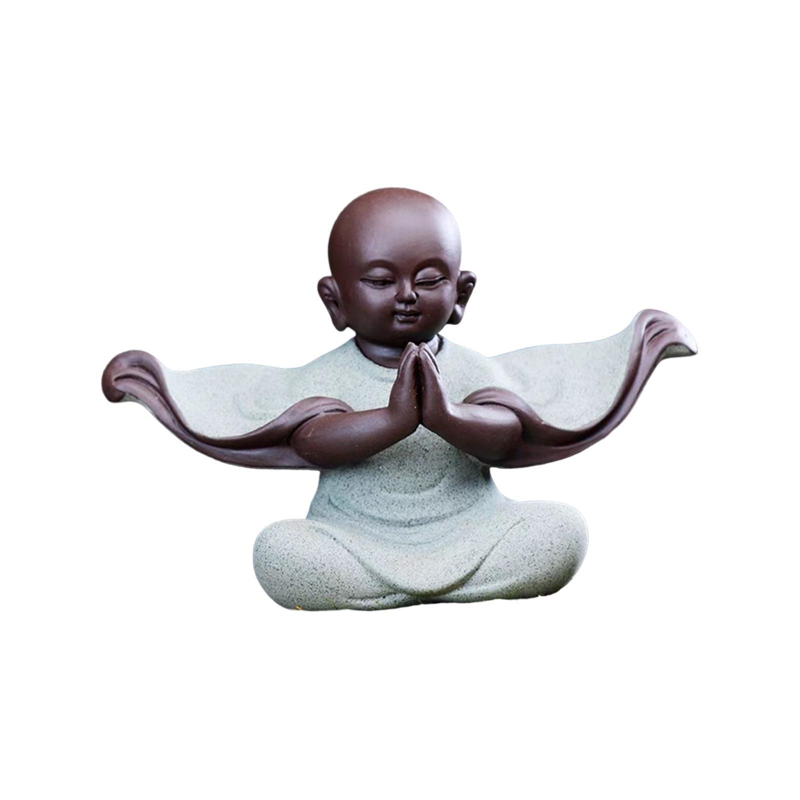 Cute Smiling Buddha Statue Handcrafts pet for Car Dashboard Shelf Decor