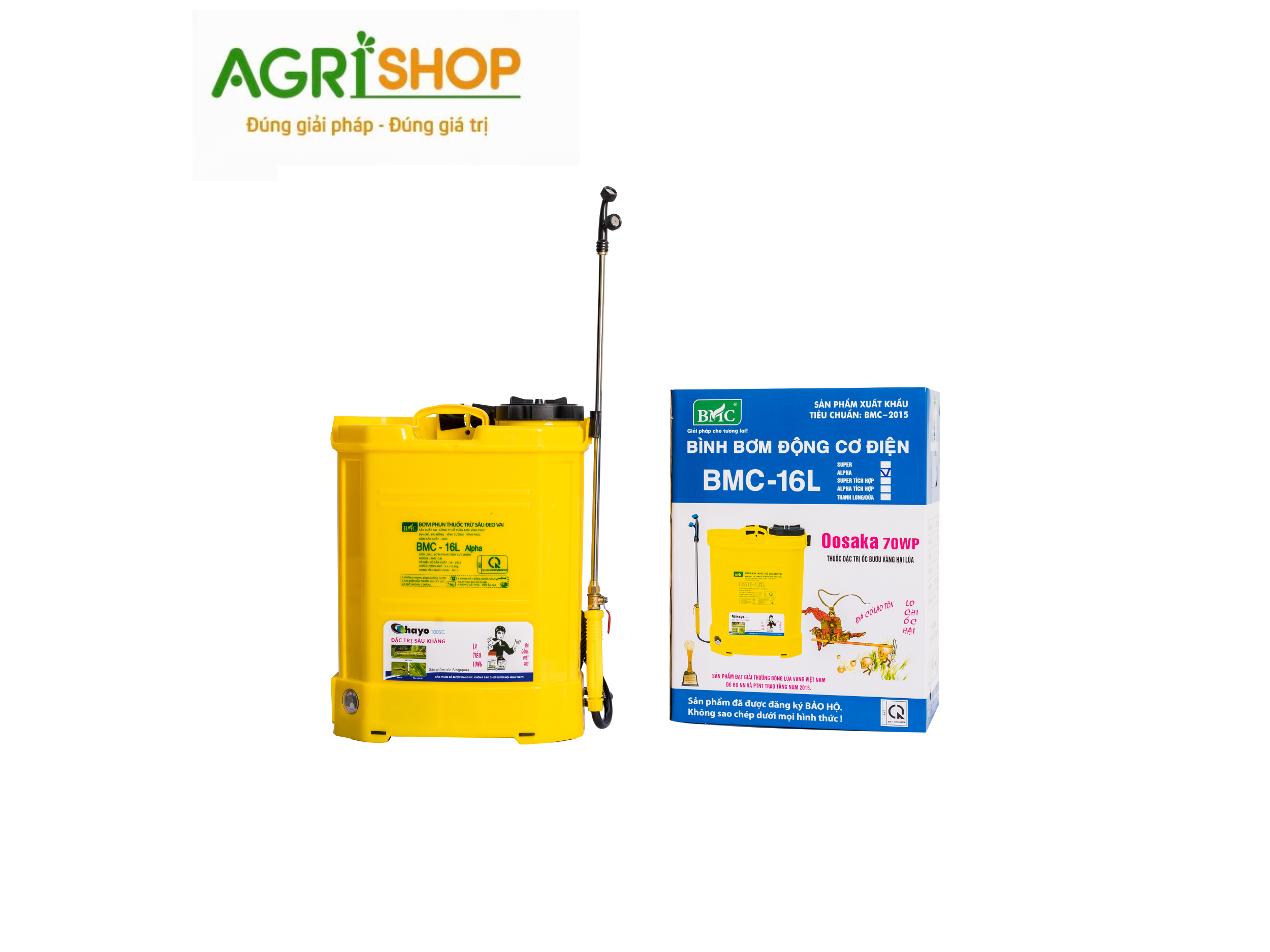 Bình bơm tưới nước động cơ điện BMC 16L Alpha