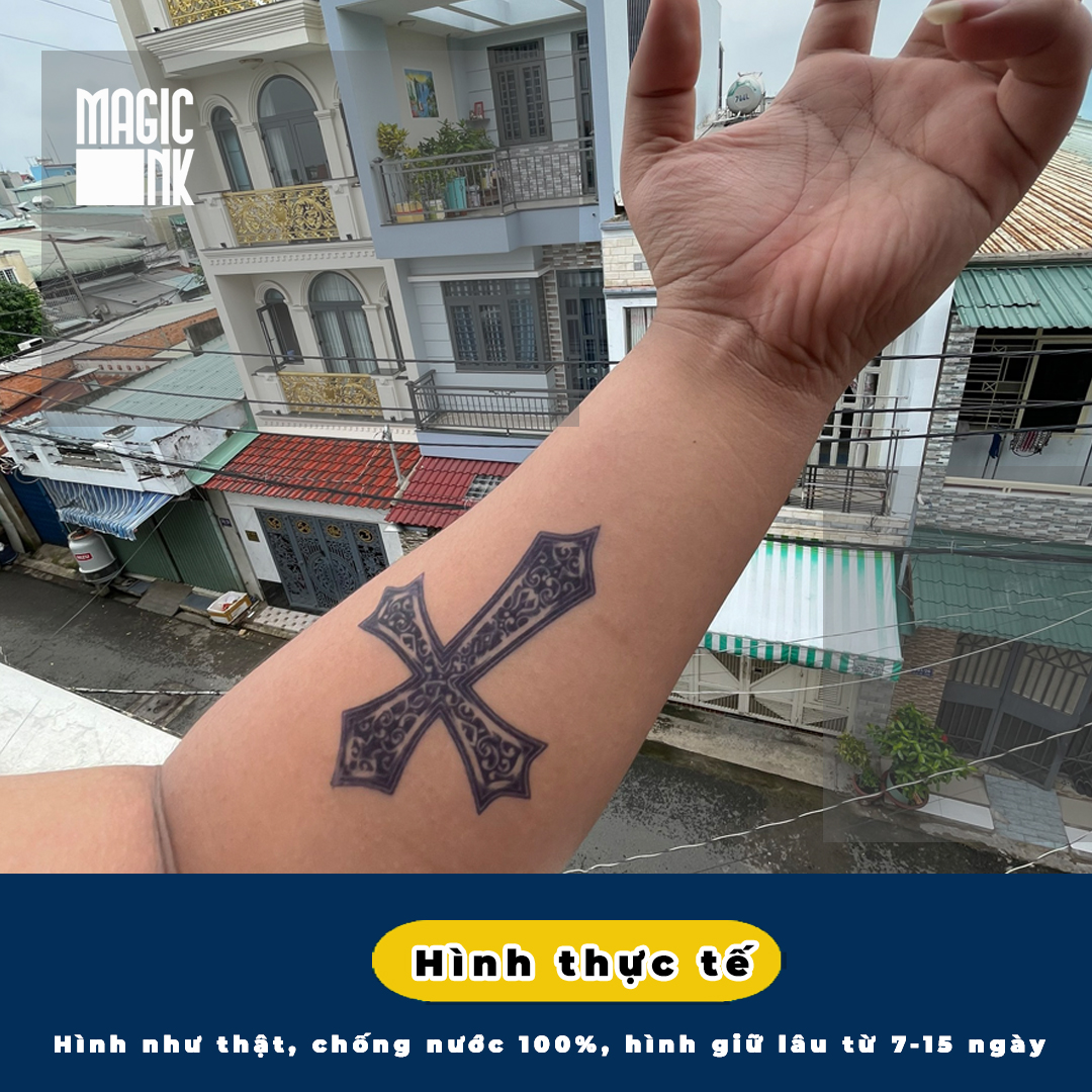Hình xăm dán tạm thời 15 ngày Magic Ink - mz23 - xăm giả đẹp & ngầu y xăm thật, chống nước 100%