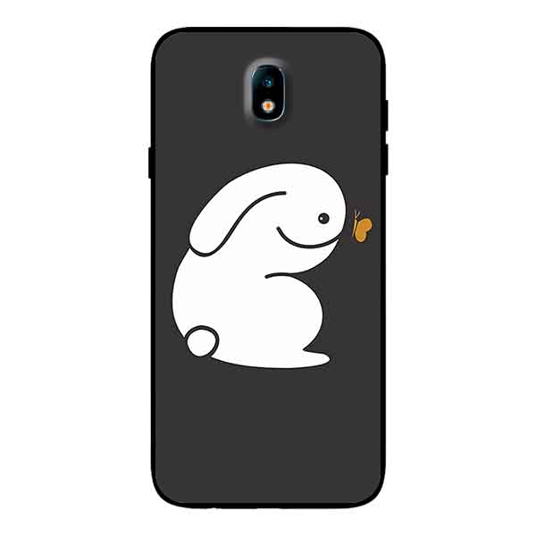 Ốp Lưng in cho Samsung J7 Pro Mẫu Thỏ Nền Đen - Hàng Chính Hãng