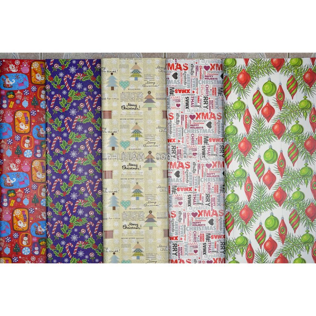 SET 5 TỜ GIẤY GÓI QUÀ mẫu Giáng Sinh 53cmx78cm GIẤY BÓNG | Set 5 Giấy gói quà kraft 50X70CM phong cách Châu Âu