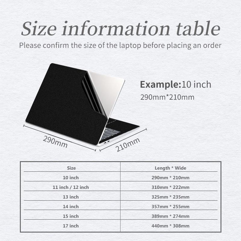 Miếng Dán Trơn Màu Bảo Vệ Laptop 11 / 12 / 13 / 14 / 15 / 17 Inch