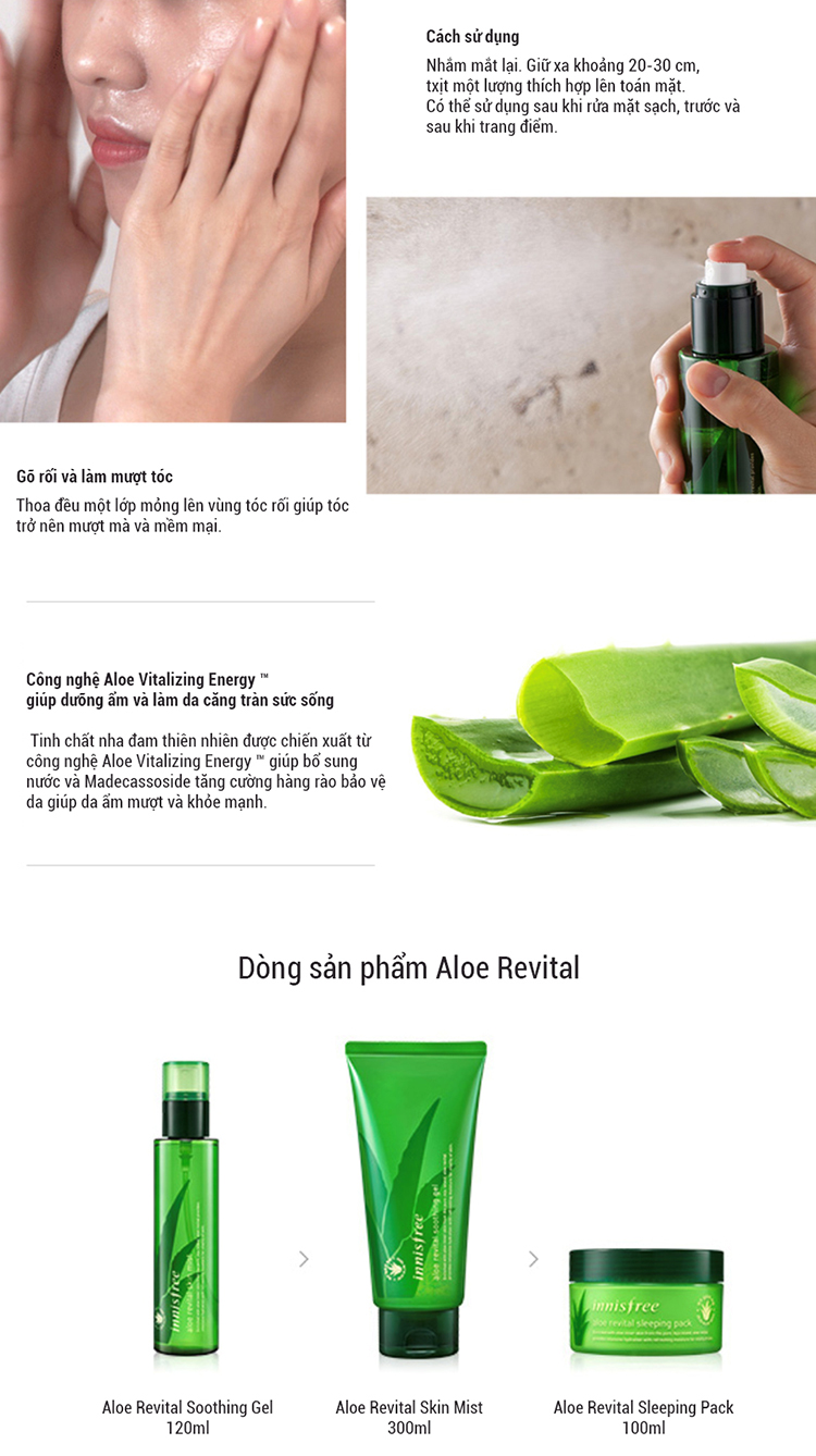 Xịt Khoáng Dưỡng Ẩm Từ Nha Đam Innisfree Aloe Revital Skin Mist (120ml)