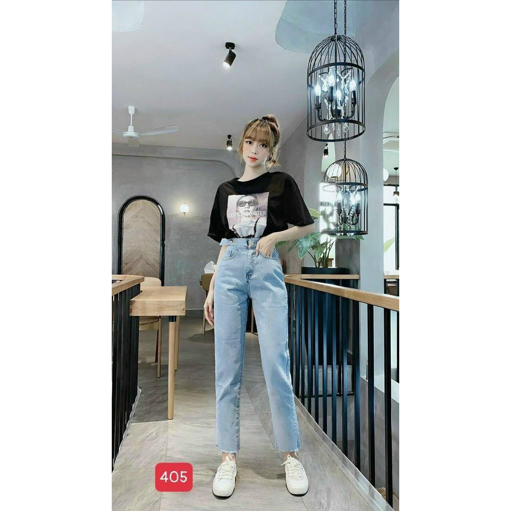 quần baggy jean nữ trơn cao cấp-chất liệu denim co dãn,form chuẩn shop (ảnh thật)BEN shop0807 MM1