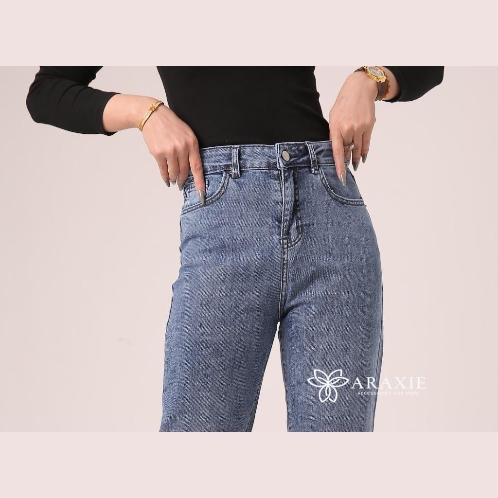 Quần jeans baggy nữ màu xanh nhạt co giãn 4 chiều JABG02