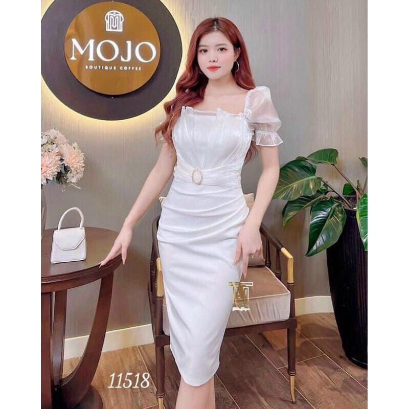 Đầm dự tiệc phối tơ gân (Free/big size XL, 2XL)