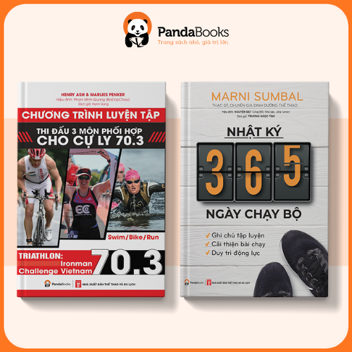 Sách - Combo 2 cuốn Chương trình luyện tập thi đấu 3 môn phối hợp cho cự ly 70.3 + Nhật ký 365 ngày chạy bộ