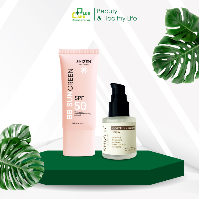 Combo bảo về da: KEM CHỐNG NẮNG BB SUNCREEN + SERUM CORYLUS &amp; ROSEHIP