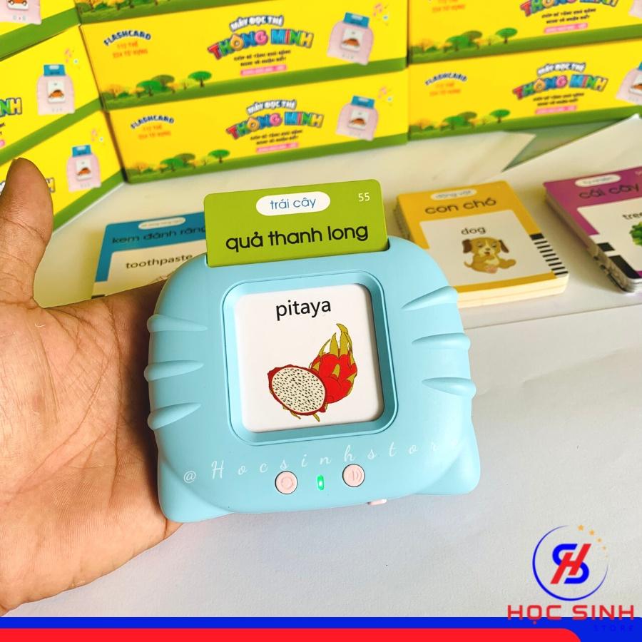 Máy đọc thẻ song ngữ Anh Việt flashcard 112 thẻ,224 từ vựng với 12 chủ đề, máy đọc thẻ thông minh có nhạc