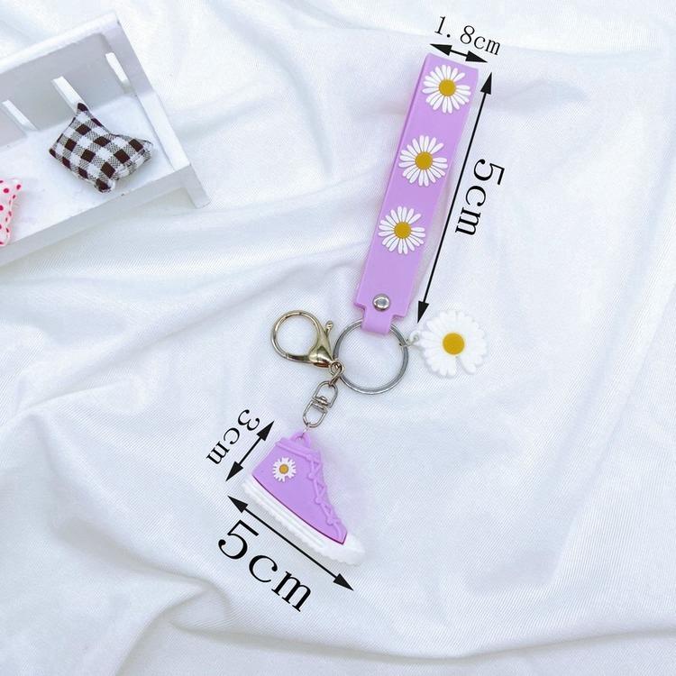 Móc khóa silicon hình giày hoa cúc