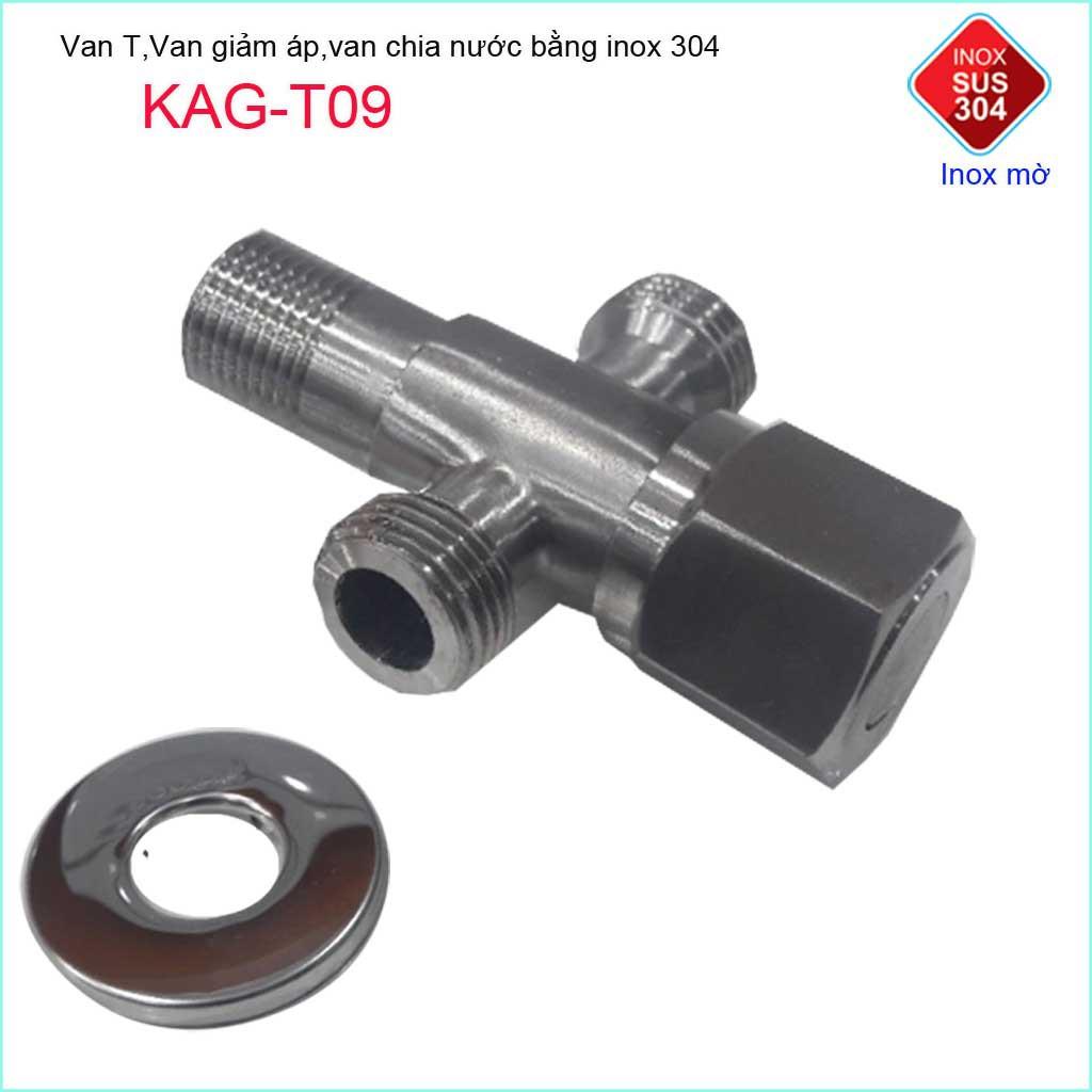 Van giảm áp lực nước chữ T , van T chia nước Inox 304 KAG-T09