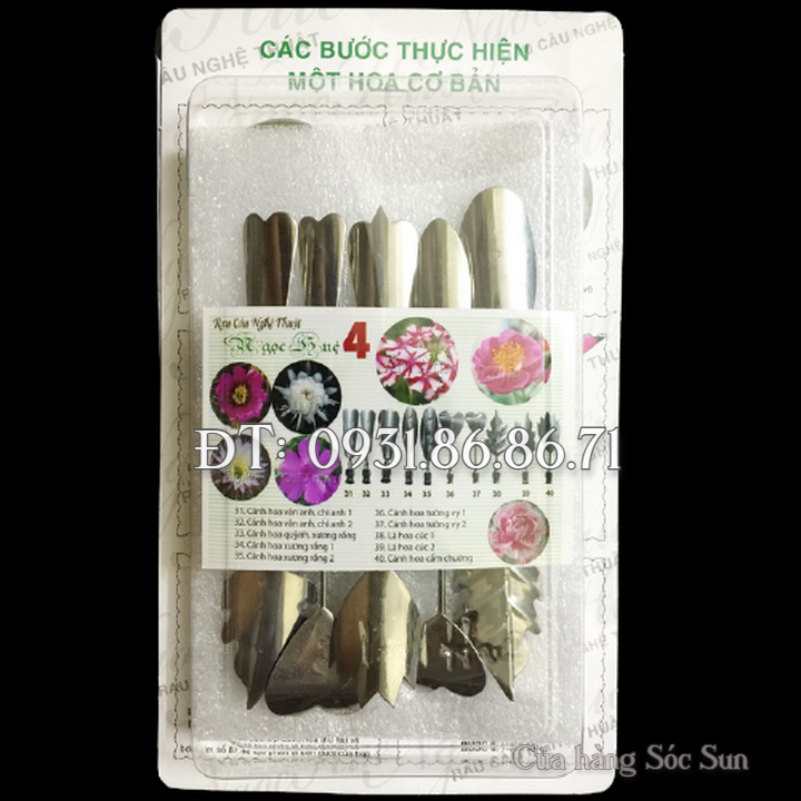 Bộ 10 dụng cụ làm rau câu 3D – Bộ số 4 - Tặng kèm kim nhụy – Mã số 1130