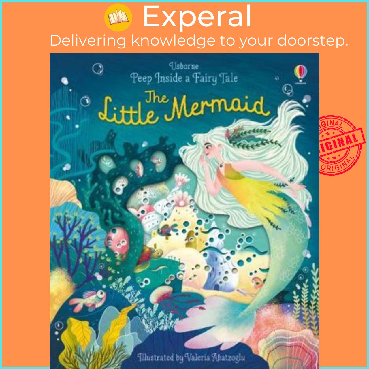 Sách - Peep Inside a Fairy Tale The Little Mermaid by Anna Milbourne (UK edition, paperback)