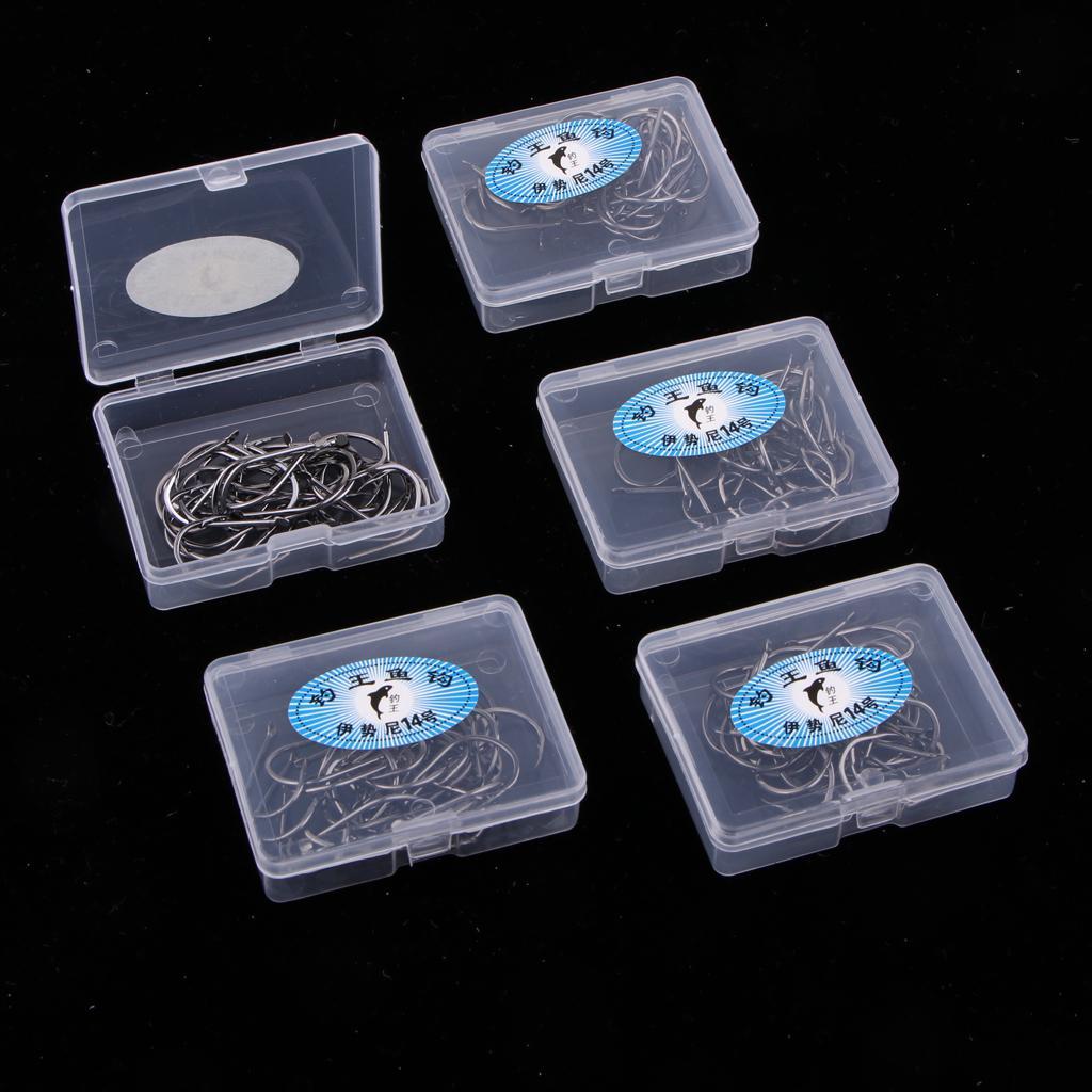 5 Boxes Fishing Hooks With Barbed Crab Hooks Outdoor Sports