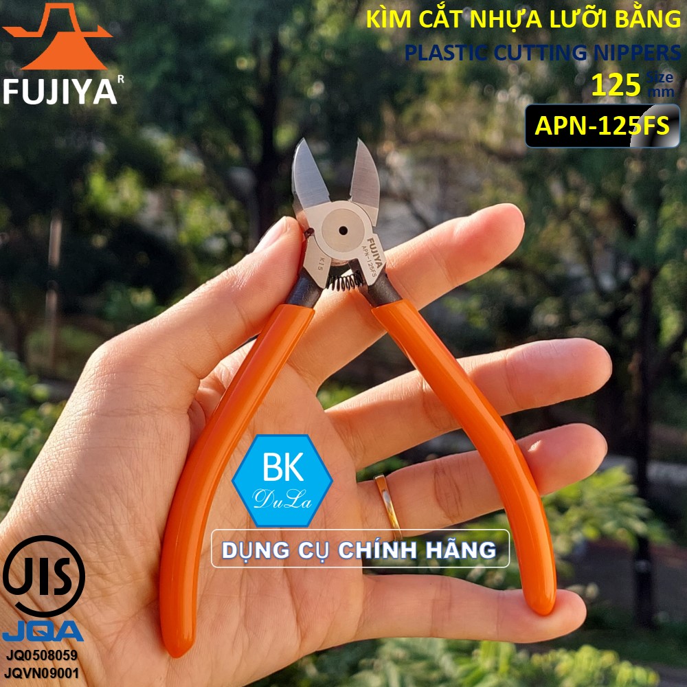 Kìm cắt nhựa - Kìm cắt Bavia lưỡi bằng 5 inch /125mm Fujiya APN-125FS GENUINE Công nghệ Nhật Bản