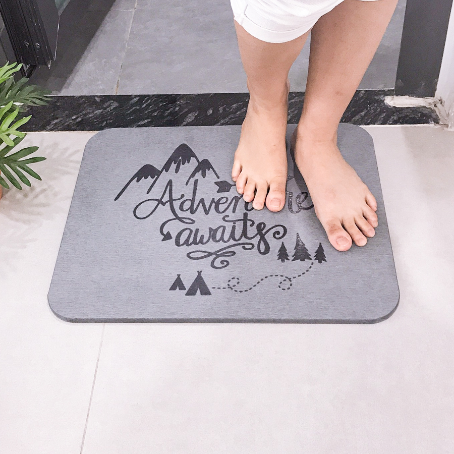 Thảm Đá Siêu Thấm Foot Mat 60 x 39 x 0.9 cm Living on - Thảm chùi chân nhà tắm - Thảm thấm nước