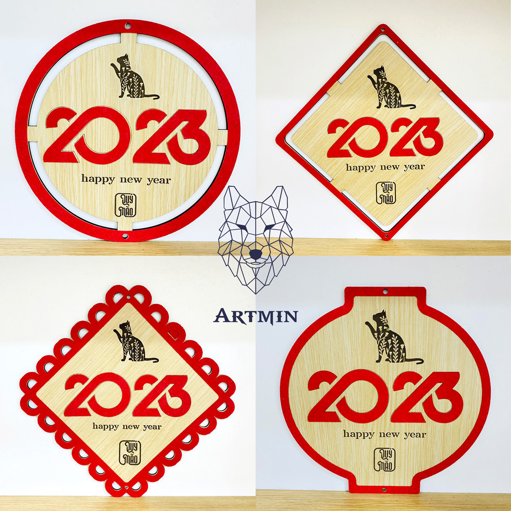 Chữ 2023 Viền Đỏ May Mắn - Trang Trí Tết - Trang Trí Nhà Cửa Siêu Chất