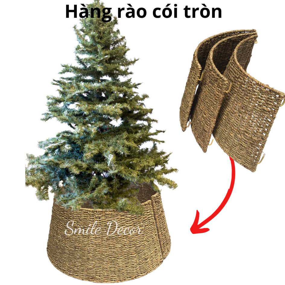 Hàng rào cói tròn lắp ráp che chân cây thông Smile Decor trang trí Giáng Sinh , Noel - Christmas tree skirt/collar