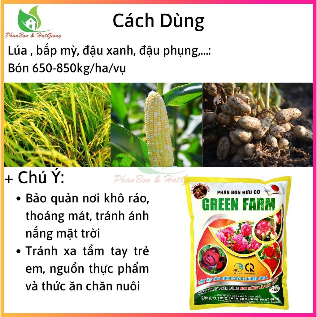 Phân Bón Hữu Cơ Hoa Hồng Phân Bón Hoa Hồng, Cây Cảnh GREEN FARM Gói 1kg - Shop Phân Bón và Hạt Giống